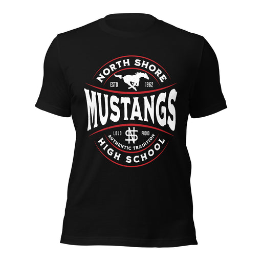 North Shore High School Mustangs Black Premium Unisex T-shirt 218