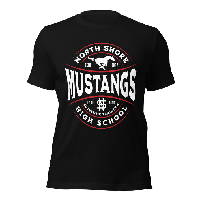 North Shore High School Mustangs Black Premium Unisex T-shirt 218