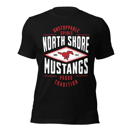 North Shore High School Mustangs Black Premium Unisex T-shirt 210