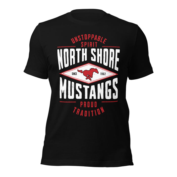 North Shore High School Mustangs Black Premium Unisex T-shirt 210