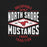 Close-up view of North Shore High School Mustangs Black Premium Unisex T-shirt 210