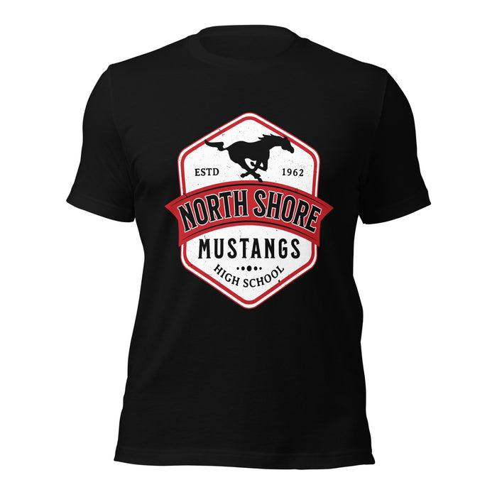 North Shore High School Mustangs Black Premium Unisex T-shirt 209