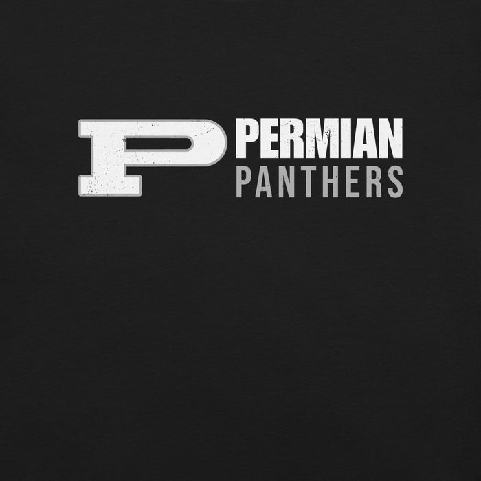 White 'P' logo with 'Permian Panthers' text on a black background - premium t-shirts design 200