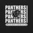 Panthers logo with text 'Panthers' repeated and 'Our Time is Now' on a black background - premium t-shirt design 235