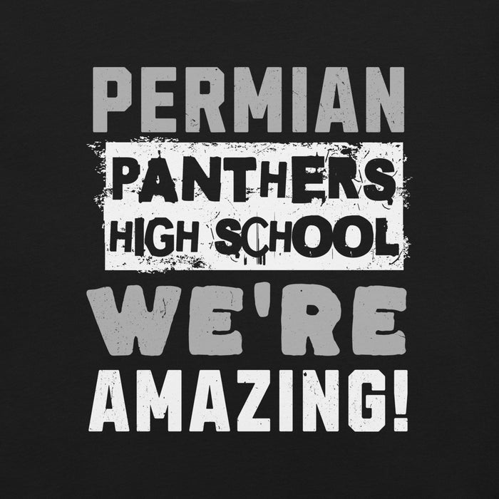 Close-up view of Permian High School Panthers Black Premium Unisex T-shirt 231