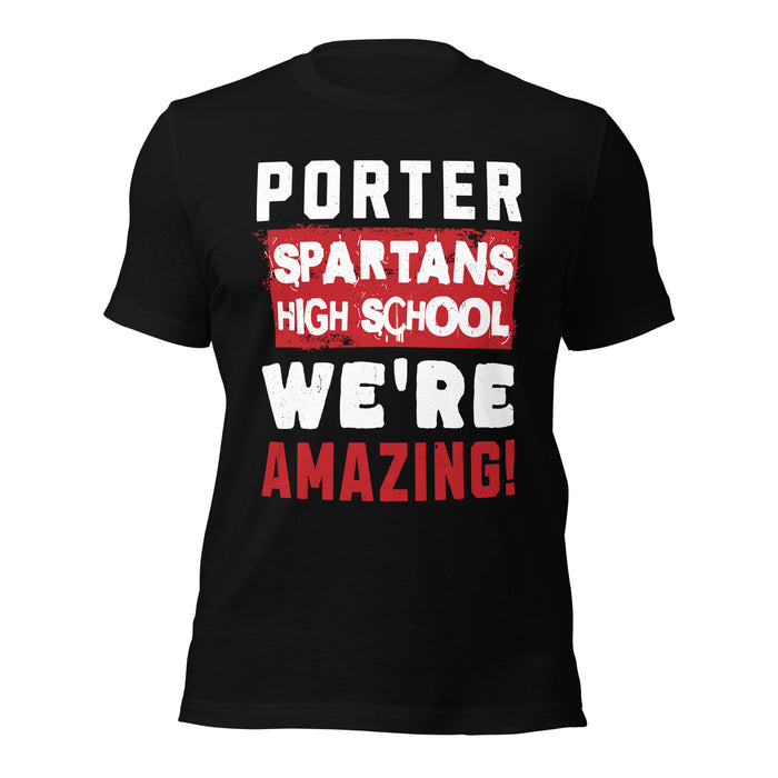 Porter High School Spartans Black Premium Unisex T-shirt 231