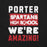 Text design with 'Porter Spartans High School We're Amazing!' on a black background - premium t-shirt design 231