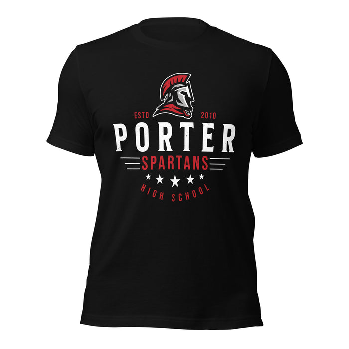 Porter High School Spartans Black Premium Unisex T-shirt 217
