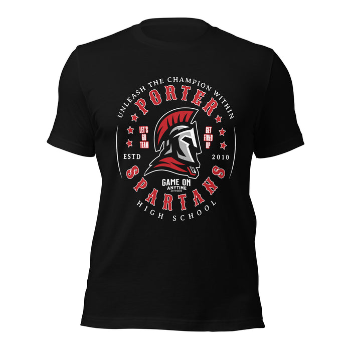 Porter High School Spartans Black Premium Unisex T-shirt 214