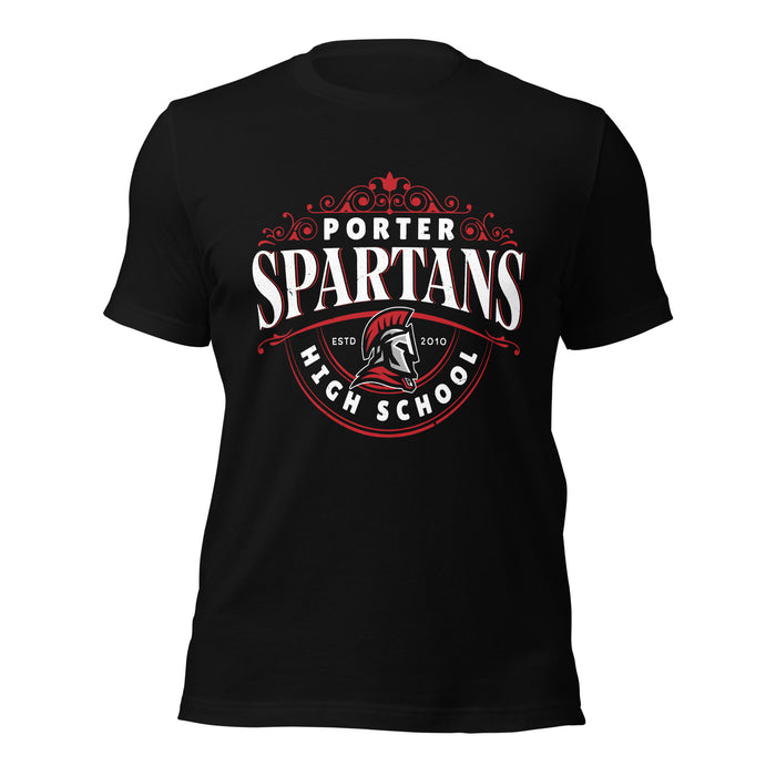 Porter High School Spartans Black Premium Unisex T-shirt 211