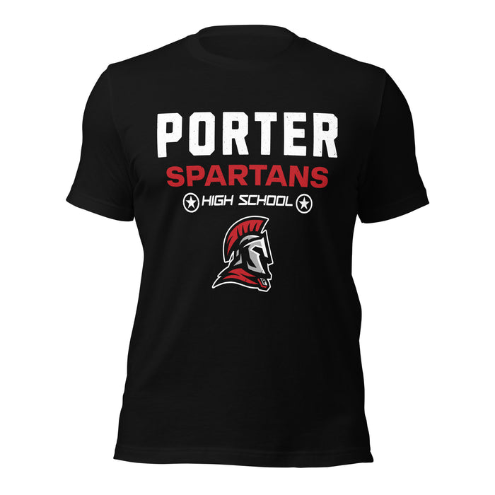 Porter High School Spartans Black Premium Unisex T-shirt 003
