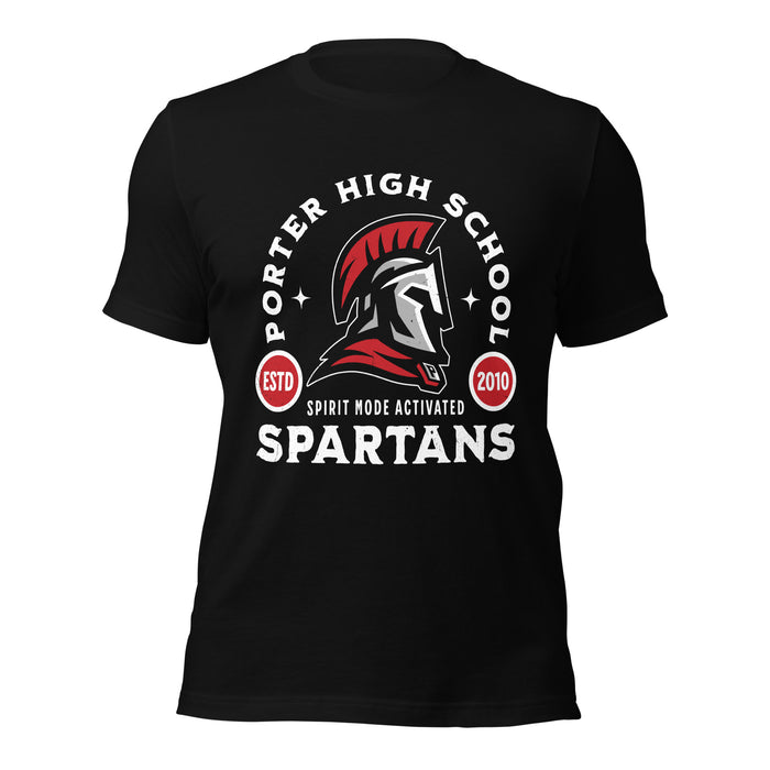 Porter High School Spartans Black Premium Unisex T-shirt 208