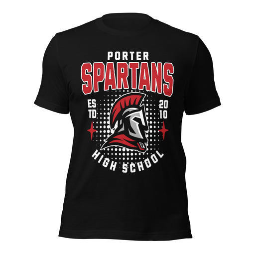 Porter High School Spartans Black Premium Unisex T-shirt 204