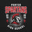 Close-up view of Porter High School Spartans Black Premium Unisex T-shirt 204