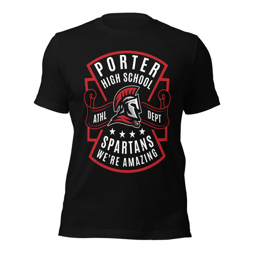 Porter High School Spartans Black Premium Unisex T-shirt 207