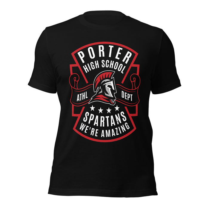 Porter High School Spartans Black Premium Unisex T-shirt 207
