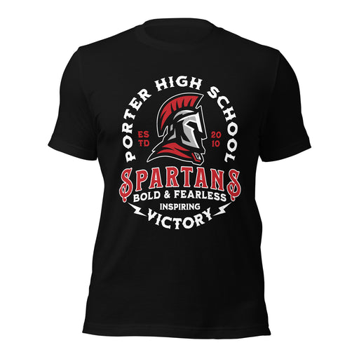 Porter High School Spartans Black Premium Unisex T-shirt 206