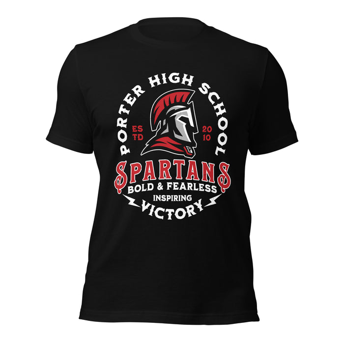 Porter High School Spartans Black Premium Unisex T-shirt 206