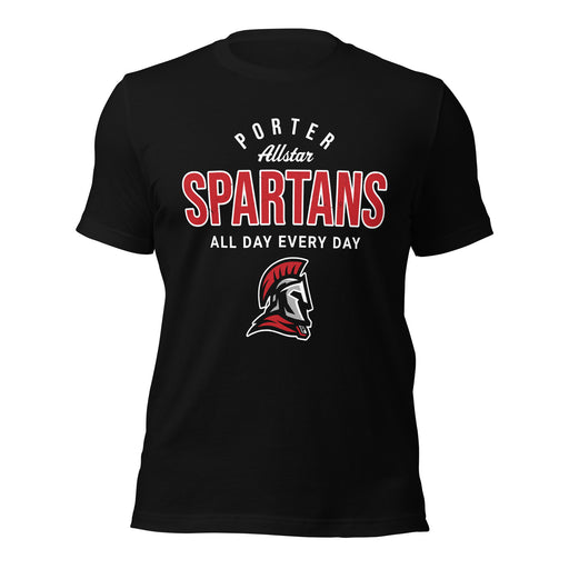 Porter High School Spartans Black Premium Unisex T-shirt 040