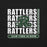 Reagan High School Rattlers logo and text on a black background - premium t-shirt design 235