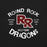 Close-up view of Round Rock High School Dragons Black Premium Unisex T-shirt 228