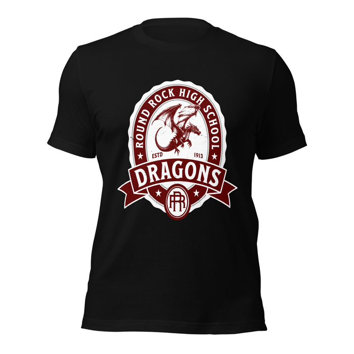 Round Rock High School Dragons Black Premium Unisex T-shirt 212