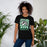 Woman wearing Spring High School Lions Black Premium Unisex T-shirt 226