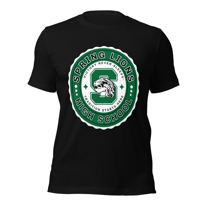 Spring High School Lions Black Premium Unisex T-shirt 216