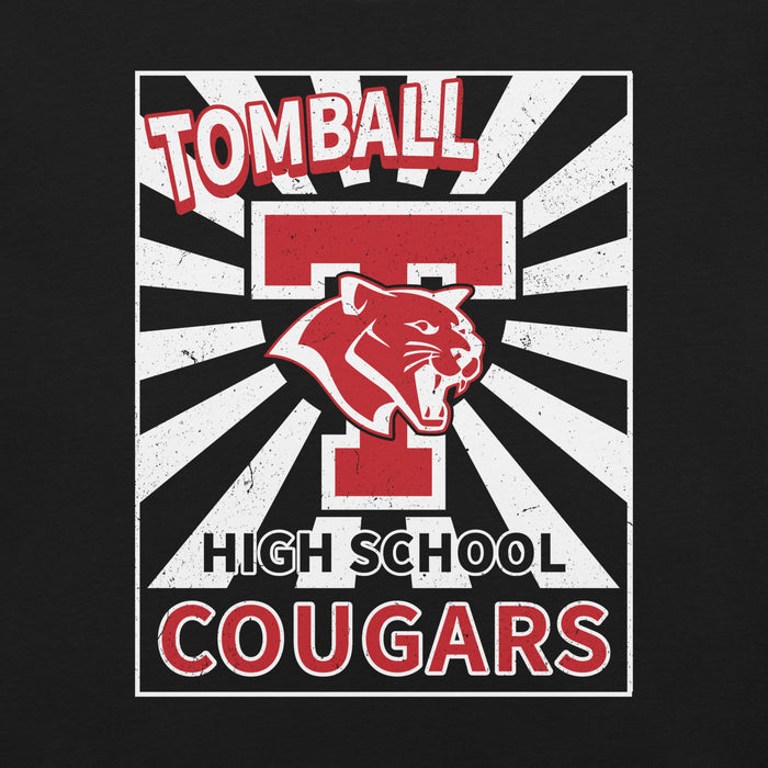 Close-up view of Tomball High School Cougars Black Premium Unisex T-shirt 226