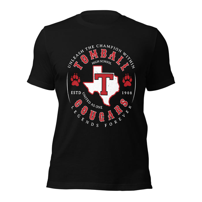 Tomball High School Cougars Black Premium Unisex T-shirt 214