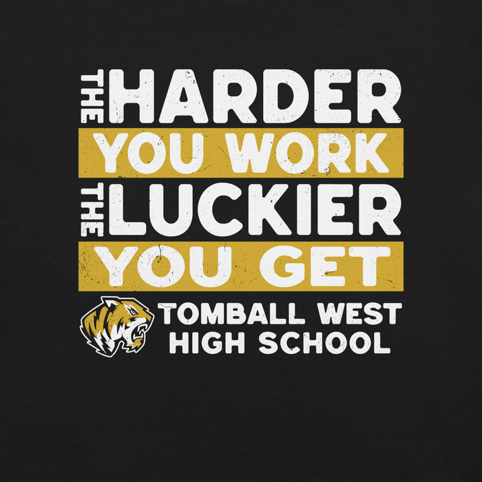 Close-up view of Tomball West High School Tigers Black Premium Unisex T-shirt 238