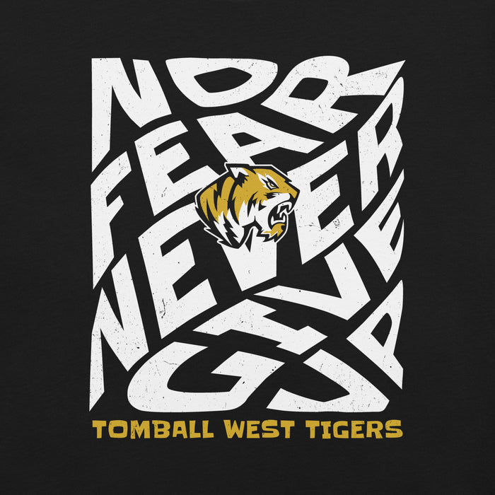 Close-up view of Tomball West High School Tigers Black Premium Unisex T-shirt 236
