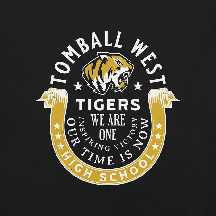 Close-up view of Tomball West High School Tigers Black Premium Unisex T-shirt 229