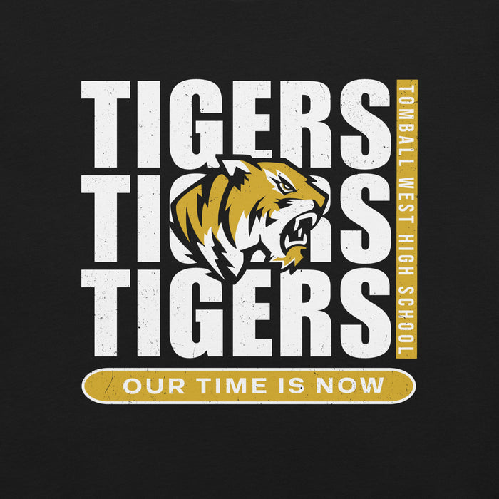 Close-up view of Tomball West High School Tigers Black Premium Unisex T-shirt 235