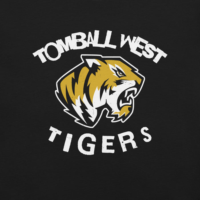 Close-up view of Tomball West High School Tigers Black Premium Unisex T-shirt 228