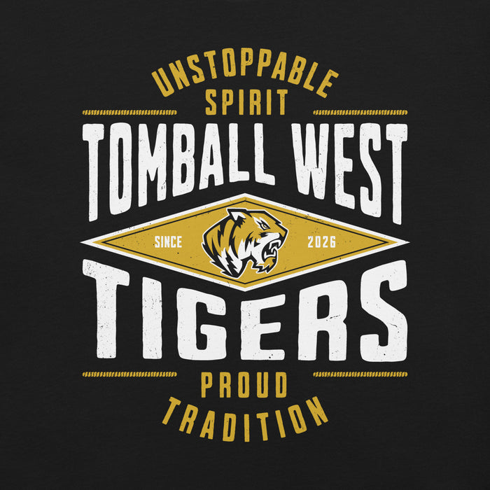 Back view of Tomball West High School Tigers Black Premium Unisex T-shirt 210