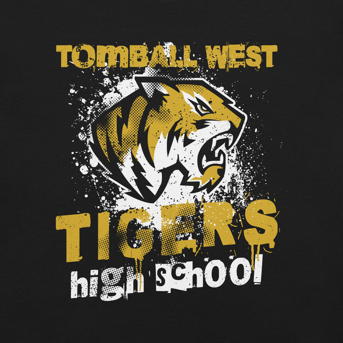 Close-up view of Tomball West High School Tigers Black Premium Unisex T-shirt 205