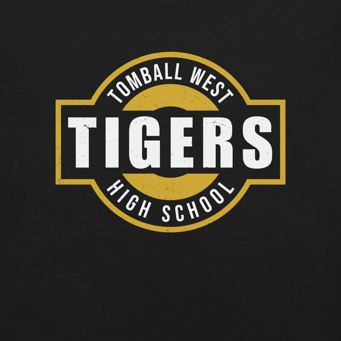 Close-up view of Tomball West High School Tigers Black Premium Unisex T-shirt 011