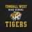 Close-up view of Tomball West High School Tigers Black Premium Unisex T-shirt 006