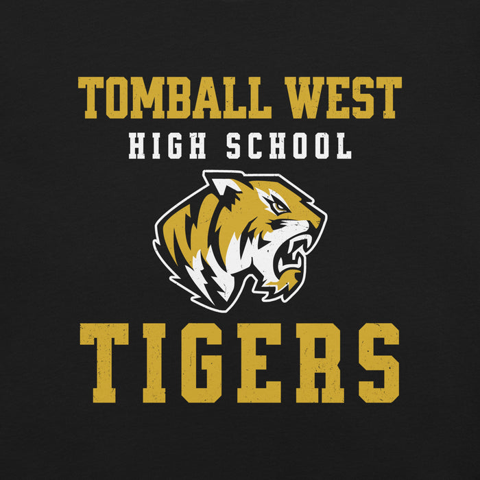 Close-up view of Tomball West High School Tigers Black Premium Unisex T-shirt 006