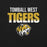 Close-up view of Tomball West High School Tigers Black Premium Unisex T-shirt 024