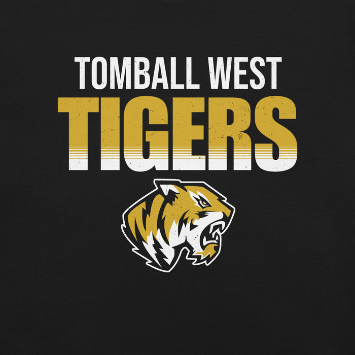 Close-up view of Tomball West High School Tigers Black Premium Unisex T-shirt 024