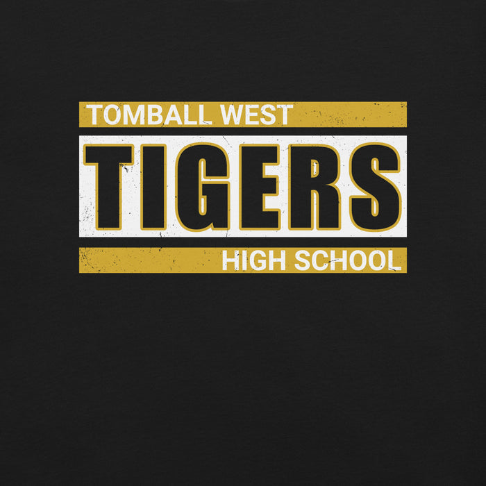 Close-up view of Tomball West High School Tigers Black Premium Unisex T-shirt 098