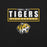 Close-up view of Tomball West High School Tigers Black Premium Unisex T-shirt 049