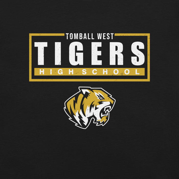 Close-up view of Tomball West High School Tigers Black Premium Unisex T-shirt 049