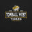 Close-up view of Tomball West High School Tigers Black Premium Unisex T-shirt 202