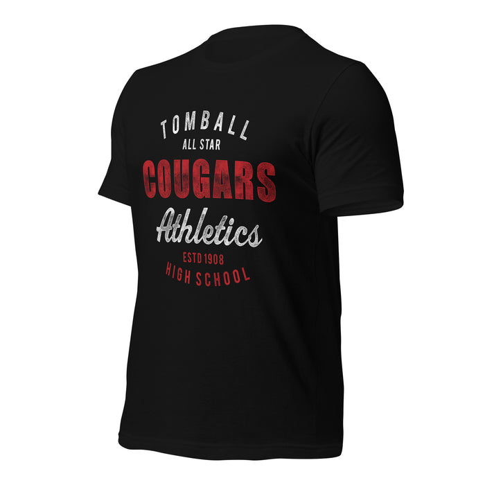 Tomball High School Cougars Premium Black Unisex T-shirt 34a