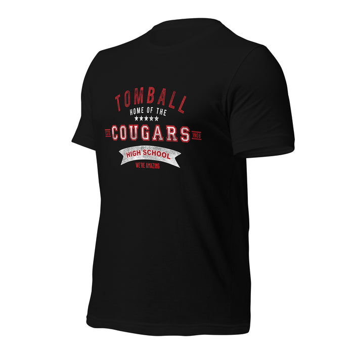 Tomball High School Cougars Premium Black Unisex T-shirt 96a