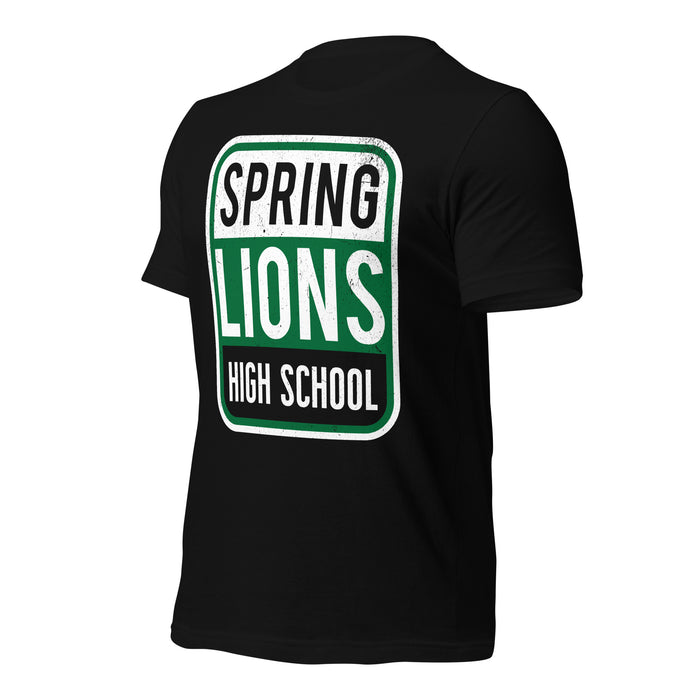 Spring High School Lions Black Premium Unisex T-shirt 001a