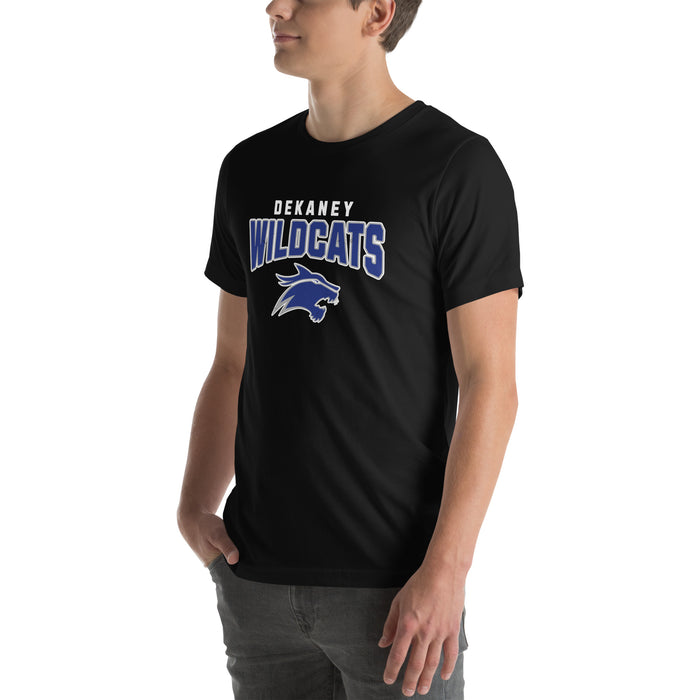 Man wearing Dekaney High School Wildcats Black Premium Unisex T-shirt 234